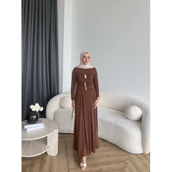 Hr - Desan Sandy Elbise - Kahve ÖN SİPARİŞ