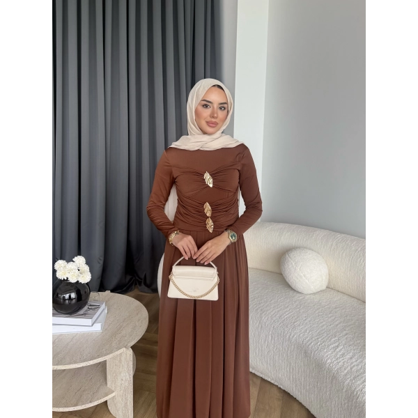 Hr - Desan Sandy Elbise - Kahve ÖN SİPARİŞ