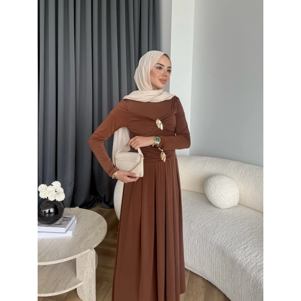 Hr - Desan Sandy Elbise - Kahve ÖN SİPARİŞ