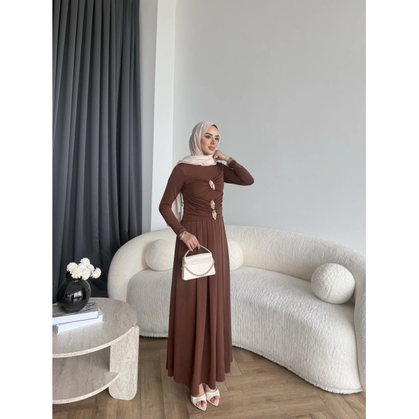 Hr - Desan Sandy Elbise - Kahve ÖN SİPARİŞ