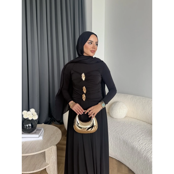 Hr - Desan Sandy Elbise - Siyah