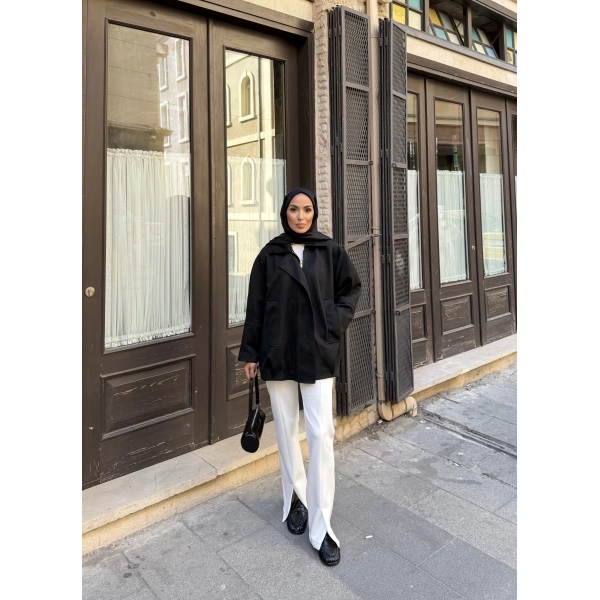 İren Süet Bomber Ceket - Siyah