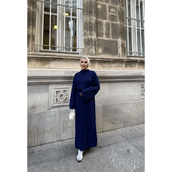 Işıl Örgü Triko Elbise - Lacivert
