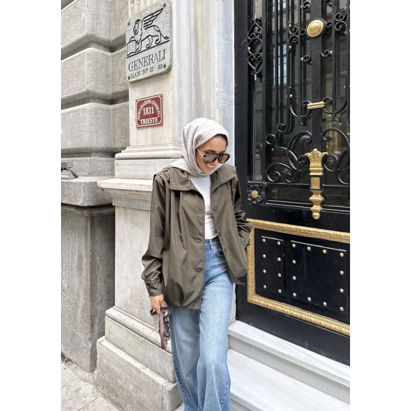 İsra Düğmeli Ceket - Haki