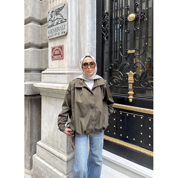 İsra Düğmeli Ceket - Haki