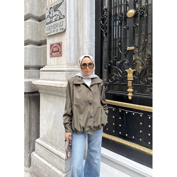 İsra Düğmeli Ceket - Haki