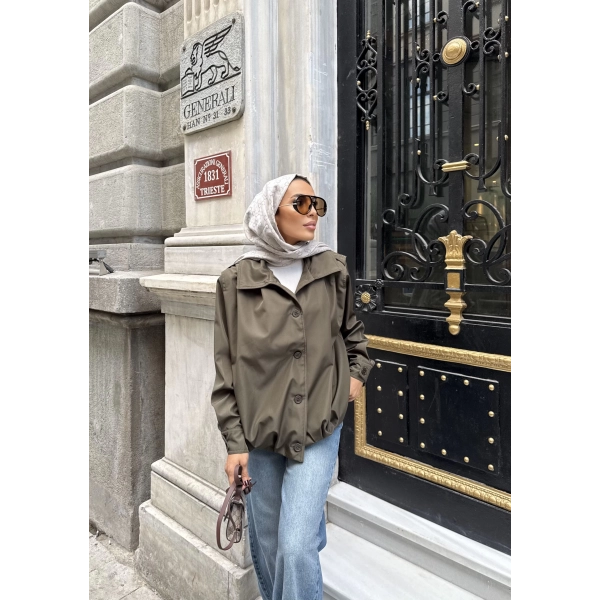 İsra Düğmeli Ceket - Haki