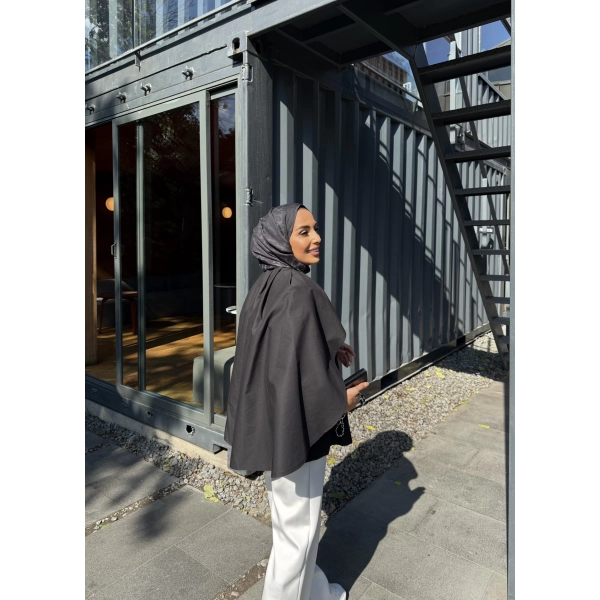 Joelle Pelerinli Ceket - Siyah