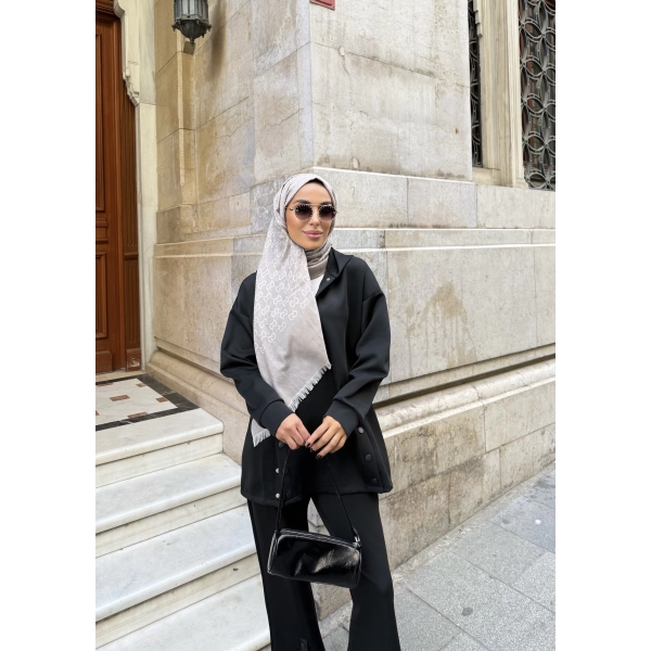 Kamar Düğmeli Takım - Siyah