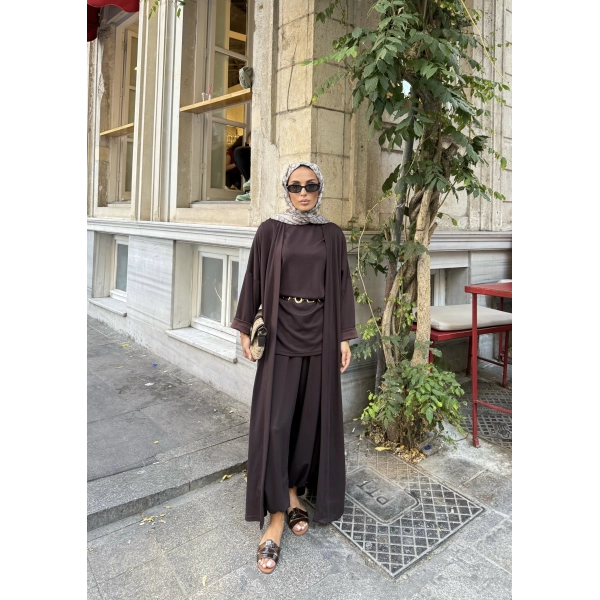 Kayla Kimonolu Oysh Takım - Acı Kahve