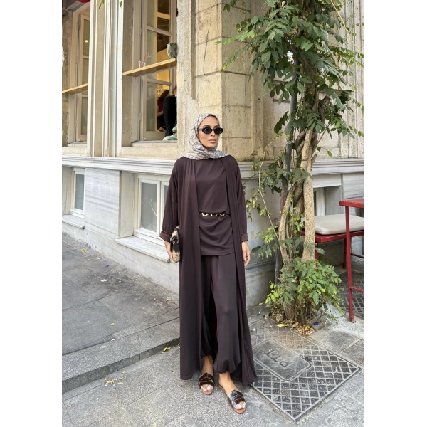 Kayla Kimonolu Oysh Takım - Acı Kahve