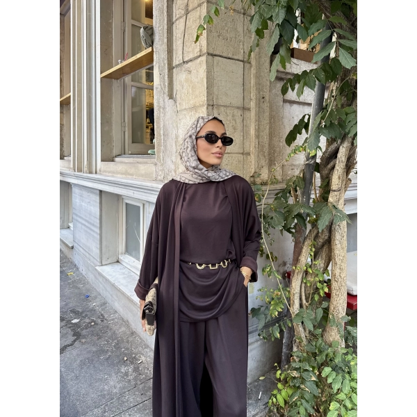 Kayla Kimonolu Oysh Takım - Acı Kahve