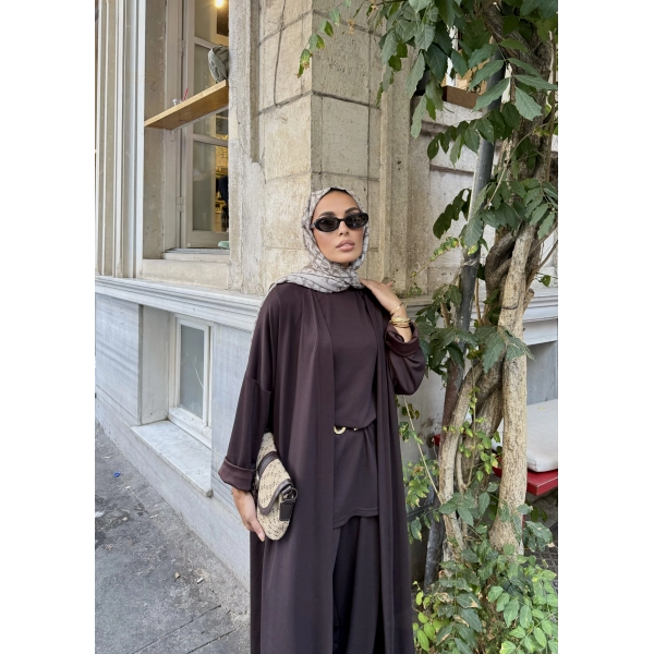 Kayla Kimonolu Oysh Takım - Acı Kahve