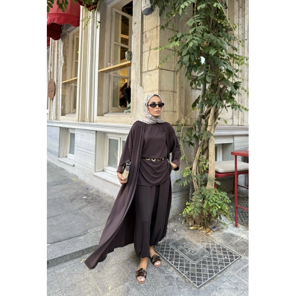 Kayla Kimonolu Oysh Takım - Acı Kahve