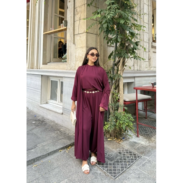 Kayla Kimonolu Oysh Takım - Bordo