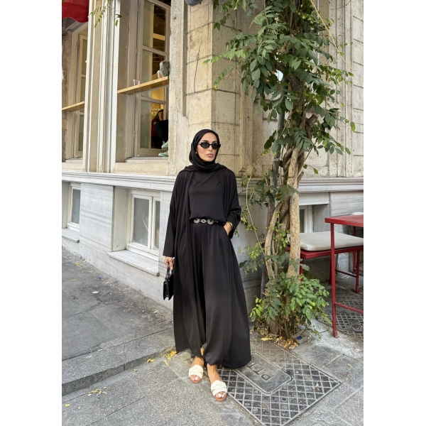 Kayla Kimonolu Oysh Takım - Siyah