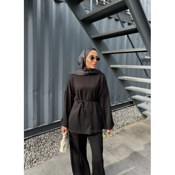 Kimmy Ön Çizgili Takım - Siyah