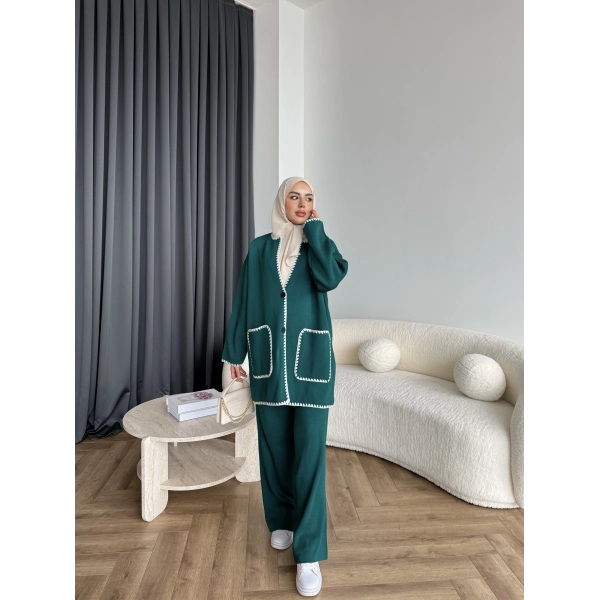 Kuzy Cepli Triko Takım - Yeşil