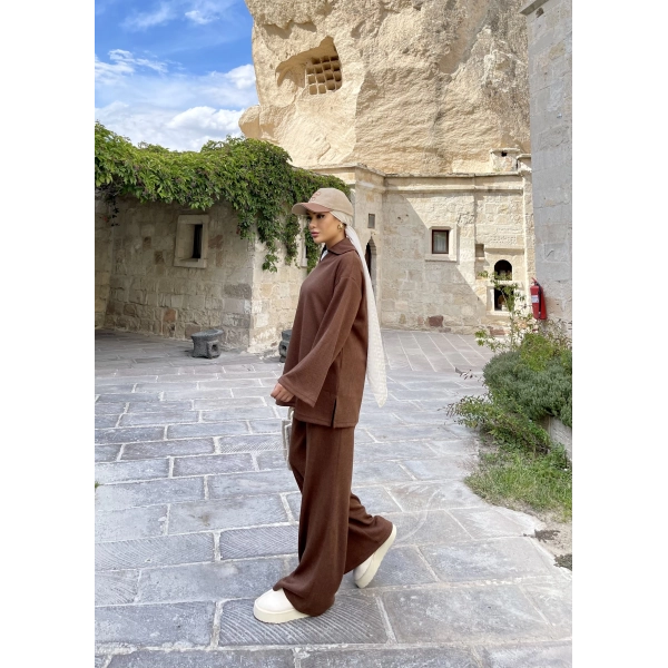 Laly Fitilli Triko Takım - Kahve