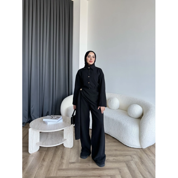 Levs Yan Bağlamalı Takım - Siyah