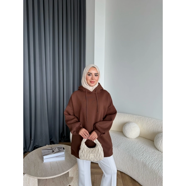 Lidya 3 İplik Sweat - Acı Kahve