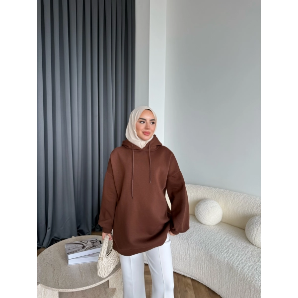 Lidya 3 İplik Sweat - Acı Kahve