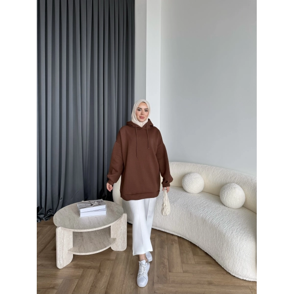 Lidya 3 İplik Sweat - Acı Kahve