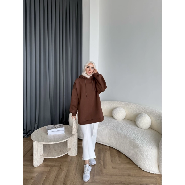 Lidya 3 İplik Sweat - Acı Kahve