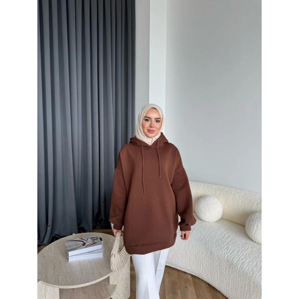 Lidya 3 İplik Sweat - Acı Kahve