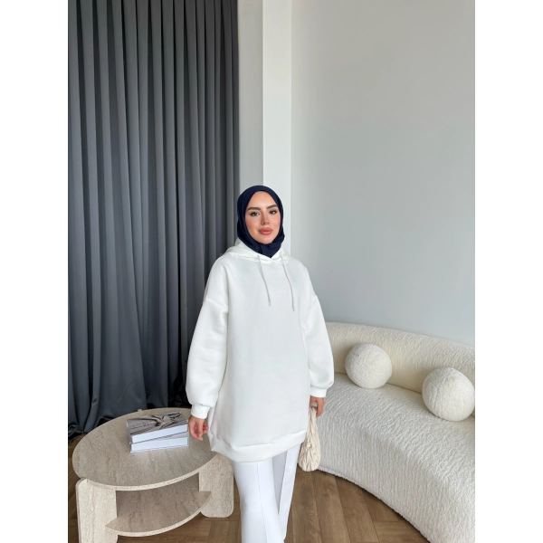 Lidya 3 İplik Sweat - Beyaz