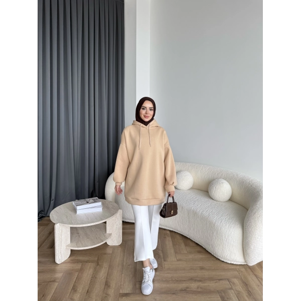 Lidya 3 İplik Sweat - Krem