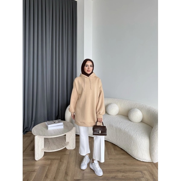 Lidya 3 İplik Sweat - Krem