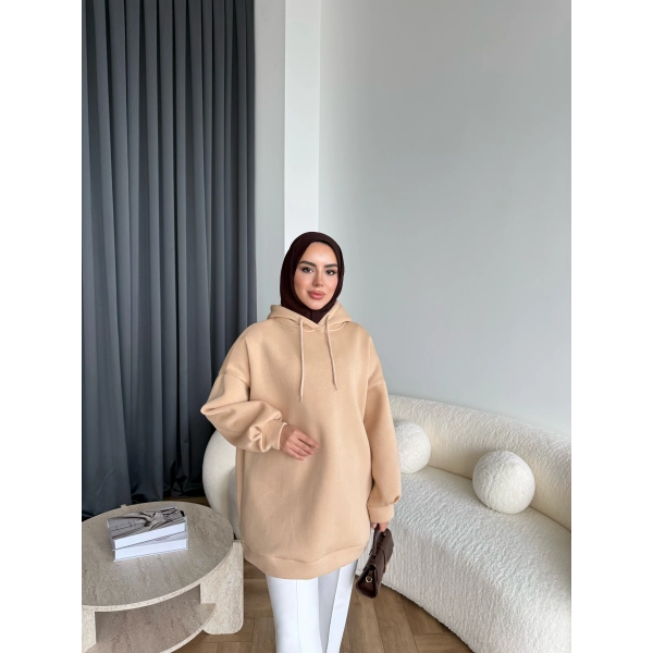 Lidya 3 İplik Sweat - Krem