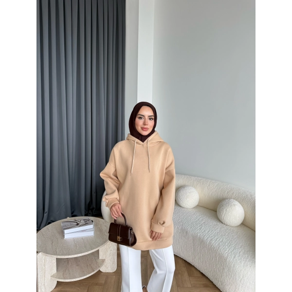 Lidya 3 İplik Sweat - Krem