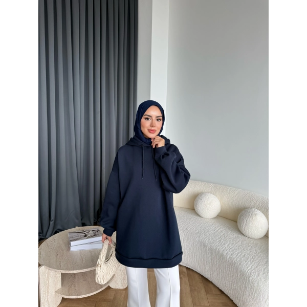 Lidya 3 İplik Sweat - Lacivert