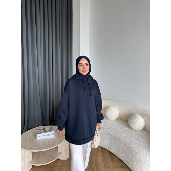 Lidya 3 İplik Sweat - Lacivert