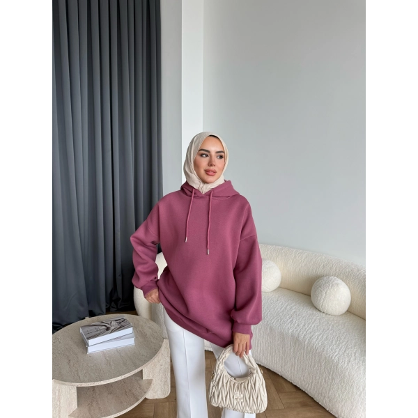 Lidya 3 İplik Sweat - Vişne