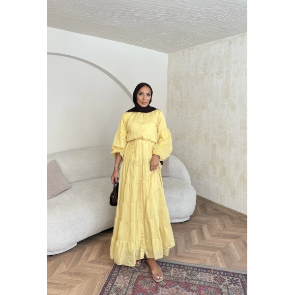 Manu Pamuk Elbise - Sarı