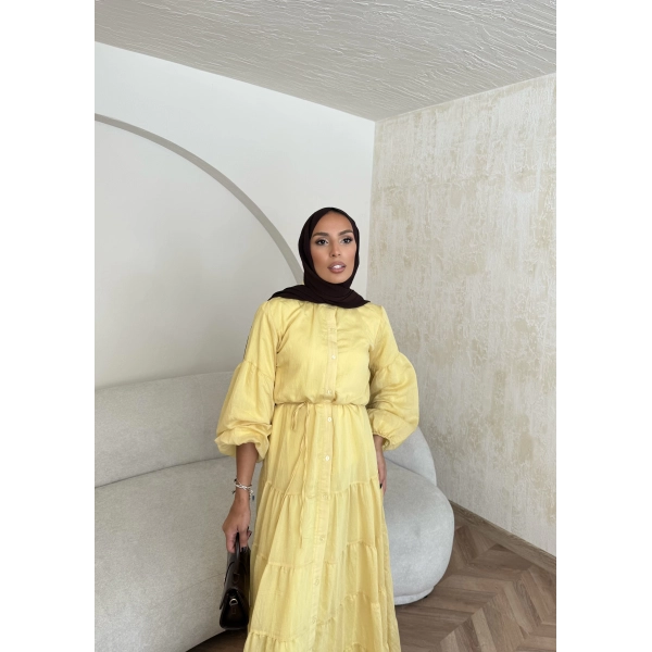 Manu Pamuk Elbise - Sarı