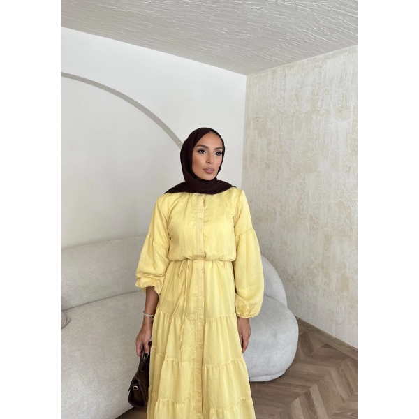 Manu Pamuk Elbise - Sarı