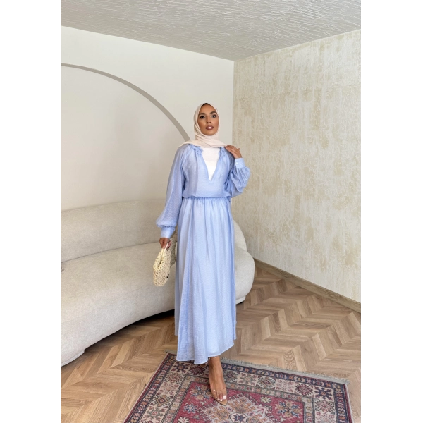 Maysa Tül Etekli Takım - Mavi