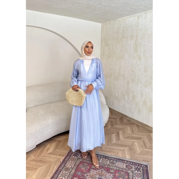 Maysa Tül Etekli Takım - Mavi