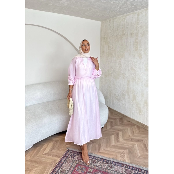 Maysa Tül Etekli Takım - Pembe