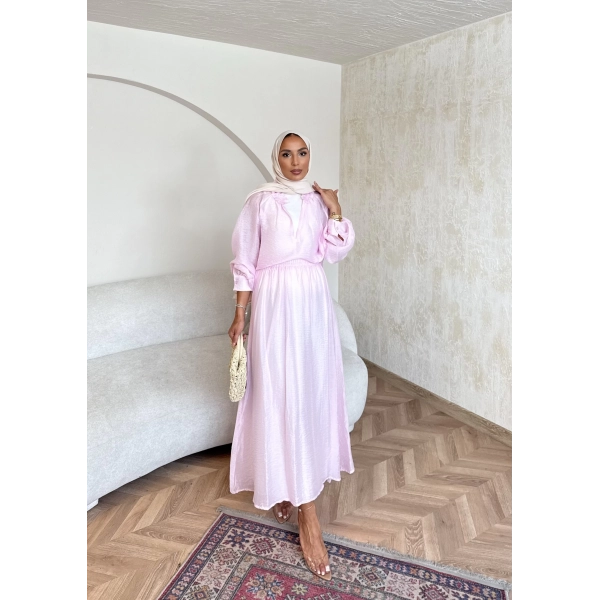 Maysa Tül Etekli Takım - Pembe