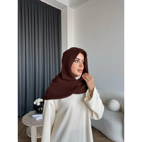 Mb - Balaklava Kapişonlu Bere - Acı Kahve