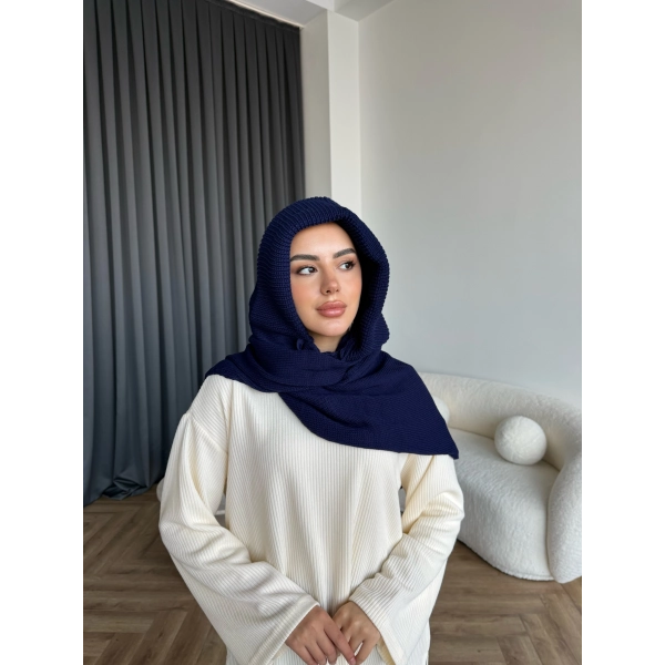 Mb - Balaklava Kapişonlu Bere - Lacivert