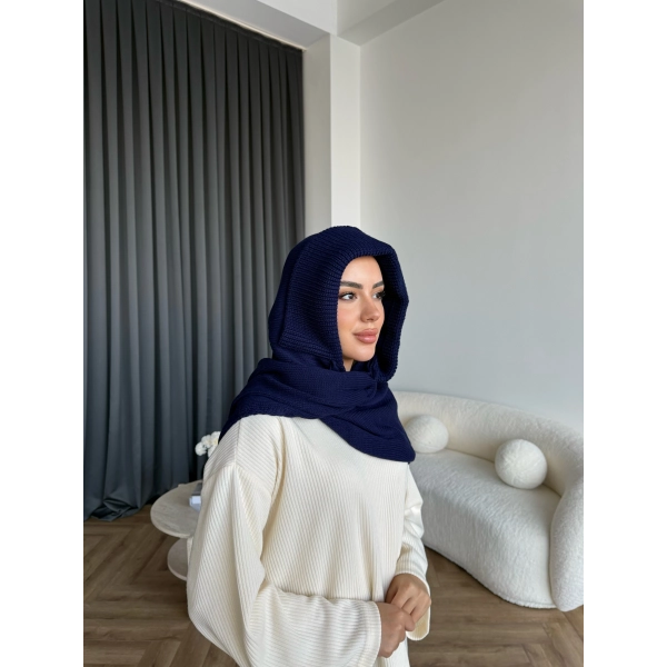 Mb - Balaklava Kapişonlu Bere - Lacivert