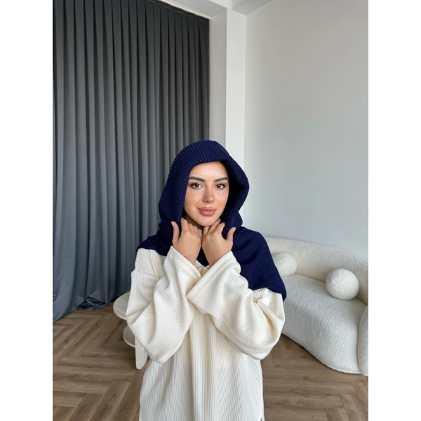 Mb - Balaklava Kapişonlu Bere - Lacivert