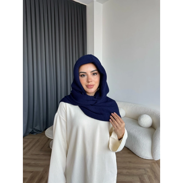 Mb - Balaklava Kapişonlu Bere - Lacivert