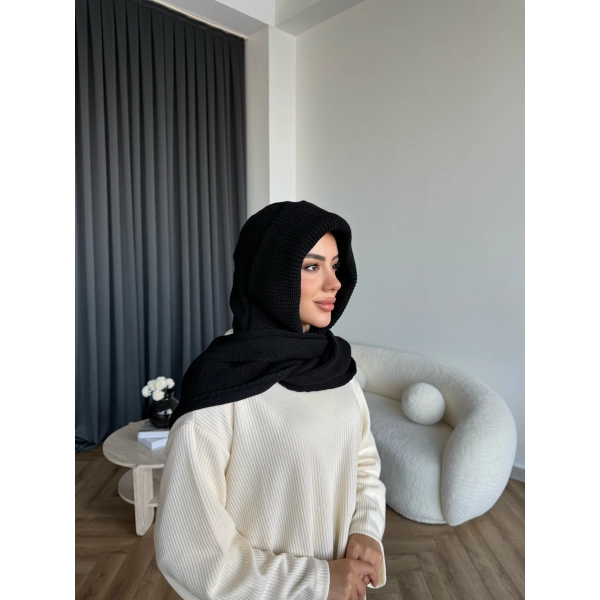 Mb - Balaklava Kapişonlu Bere - Siyah